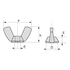 Écrou à oreilles forme américaine Inox A4