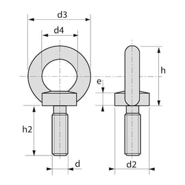 Vis à anneau Inox A2 - 8 mm