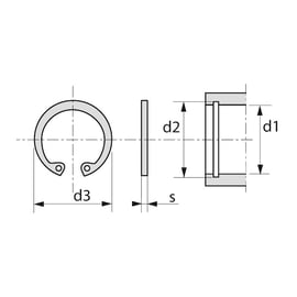 Circlips intérieur DIN 472 Inox A2