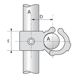 Raccord KEEKLAMP croix ouvrable décalée - 42,4 mm