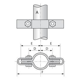 Raccord KEEKLAMP attache double grilles garde-corps