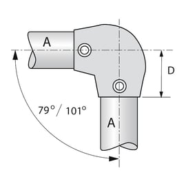 Raccord KEEKLAMP coude orientable 0° à 11° - 42,4 mm