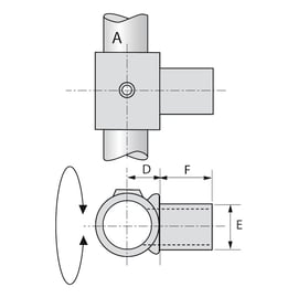 Raccord KEEKLAMP té pivot - 42,4 mm