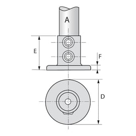 Raccord KEEKLAMP pour socle de fixation au sol - 48,3 mm