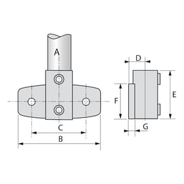 Raccord KEEKLAMP embase latérale renforcée garde-corps