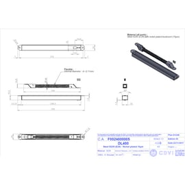 Passe câble à encastrer DL400 longueur 270 mm diamètre 10 mm