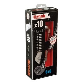 Coffret de 10 clés à pipe 6 x 6 pans