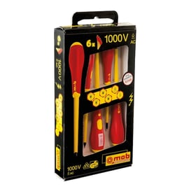 Jeu de 6 tournevis isolés 1000 Volts - 4 Plat et 2 Phillips®