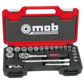 Coffret de douilles 6 pans 1/2" avec cliquet poire BOX MEDIUM - 21 pièces