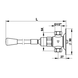 Commande au genoux 712 - mural - Longueur 390 mm