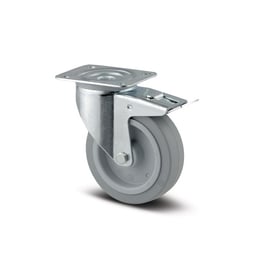 Roulette de manutention pivotante à frein gris 3477 UFR