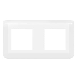 Plaque de finition MOSAIC - 2 poste - blanc - 82x153 mm - sens de montage : horizontal