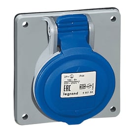 Prise à entraxes unifiés 2P+T P17 - 16 A - 84 x 84 mm