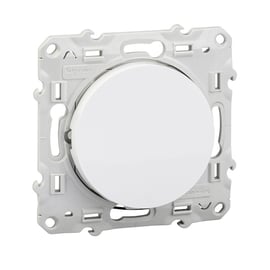 Interrupteur double poussoir ODACE - Nombre de modules : 1 - Intensité : 10 A - Coloris : blanc