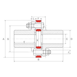Accouplement élastique préalésé série STRAFLEX - 200 N.m