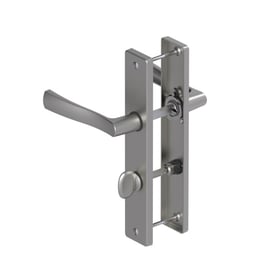 Ensemble sur grande plaque FLEX chromé satin bec-de-cane à condamnation