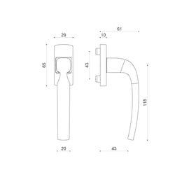 Poignée de fenêtre MUZE chromé velours