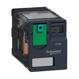 Relais miniature débrochable Harmony RXM AB1BD - bouton test - 24 VCC - 4 F/O