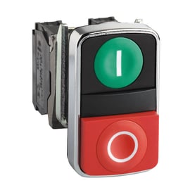 Bouton-poussoir double touche Harmony XB4 - D22 mm - vert/rouge