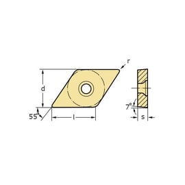 Plaquette de tournage positive carbure DCMT-FM4