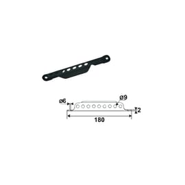 Crémaillère seule pour crochet de volet noir