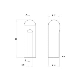 Cache aluminium pour fiche EXACTA diamètre 16 mm