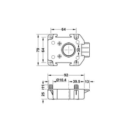 Embase pour pied de meuble à enfoncer