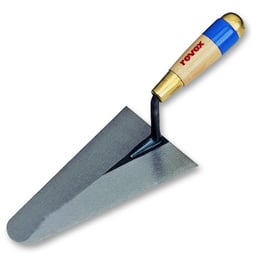 Truelle italienne ronde CAZZUOLA avec manche en bois - 20 x 12 cm