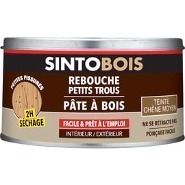 Pâte à bois SINTOBOIS rebouche imperfections teinte chêne moyen Boîte 250 grammes