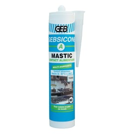 Mastic silicone spécial alimentaire GEBSICONE A - 280 ml - translucide