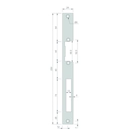 Têtière pour gâche électrique ESU900 inox 250 x 24 mm