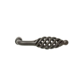 Béquille double torsadée évidé fer époxy noir