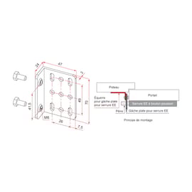 Equerre de gâche pour serrure de porte de garage