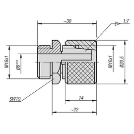 Pince pour comparateur 33000 - Pour axe diamètre 8 mm - M16 x 1