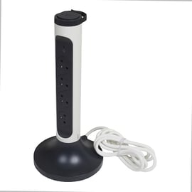 Rallonge multiprises verticale avec parafoudre - 4 prises 2P+T - cordon 2 m