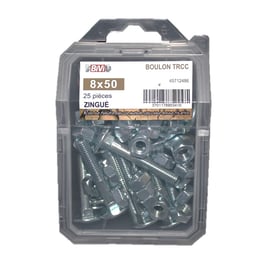 Boulon tête ronde collé carré (TRCC) Zingué Coque