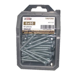 Vis à bois tête hexagonale (Tirefond) Zingué Coque