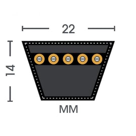 Courroie trapézoïdale enveloppée classique C