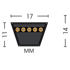 Courroie trapézoïdale enveloppée classique B