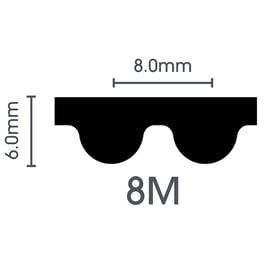 Courroie synchrone caoutchouc HTD 8M