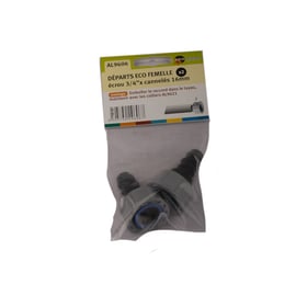 Jeu de 2 raccords cannelés 16 mm taraudés 3/4"