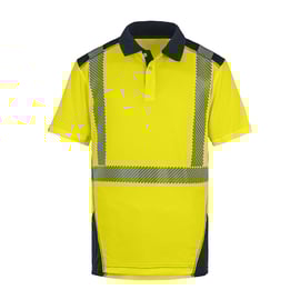Polo haute visibilité BORNEO jaune/marine