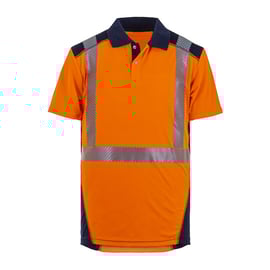 Polo haute visibilité BORNEO orange/marine