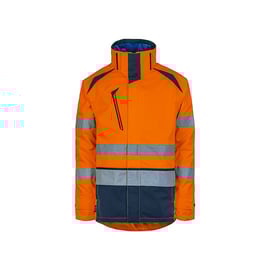 Parka haute visibilité recyclée LONG LIFE orange/marine
