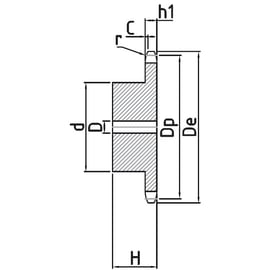 Pignon pré-alésé pour chaîne simple