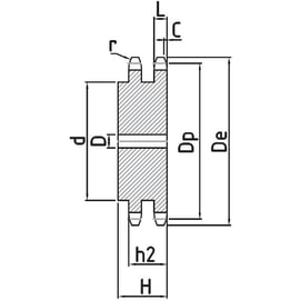 Pignon pré-alésé pour chaîne double