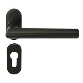 Ensemble sur rosace inox POMEROL noir mat clé I