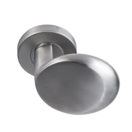 Bouton palière sur rosace inox AMANDE