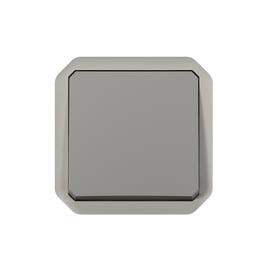 Interrupteur va-et-vient étanche avec enjoliveur PLEXO - 10 AX - gris