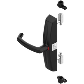 Crémone pompier DUALIS DS7220 à poignée rotative pour tringle encastrée gris RAL 9006